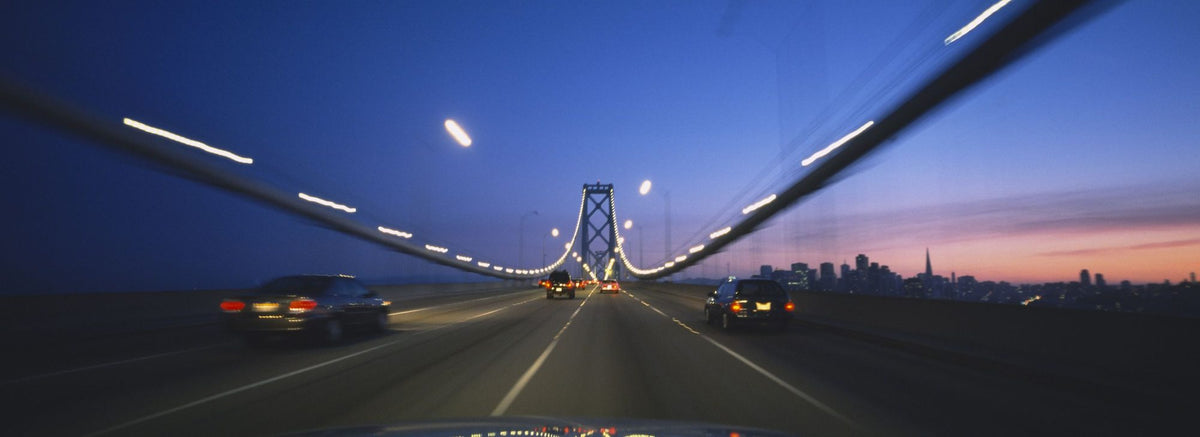 Twilight Bridge Crossing Mural Wallpaper - pure wallpaper artwork