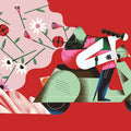 Motorcycle Blossom Mural Wallpaper - pure wallpaper artwork
