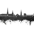 Lichfield England Skyline Black & White Mural Wallpaper - pure wallpaper artwork