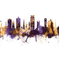 Plymouth England Skyline Purple & Gold Mural Wallpaper - pure wallpaper artwork