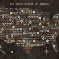 US City Map Black Mural Wallpaper - Dark Tone - pure wallpaper artwork
