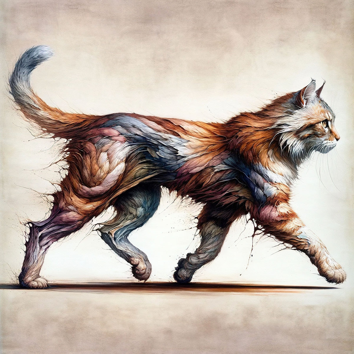 Powerful Cat Mural Wallpaper - pure wallpaper artwork