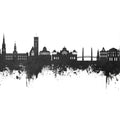 Torquay England Skyline Black & White Mural Wallpaper - pure wallpaper artwork