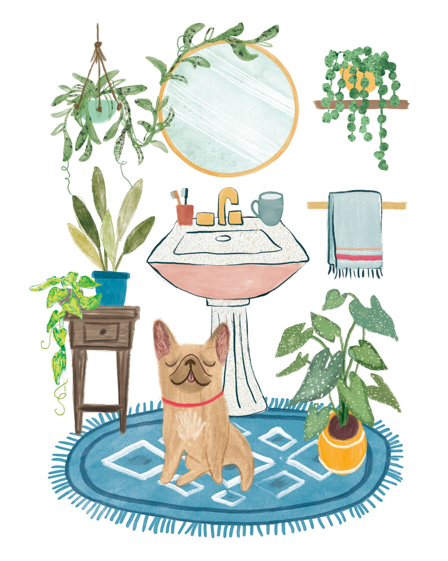 Urban Jungle Bath III Pet Mural Wallpaper