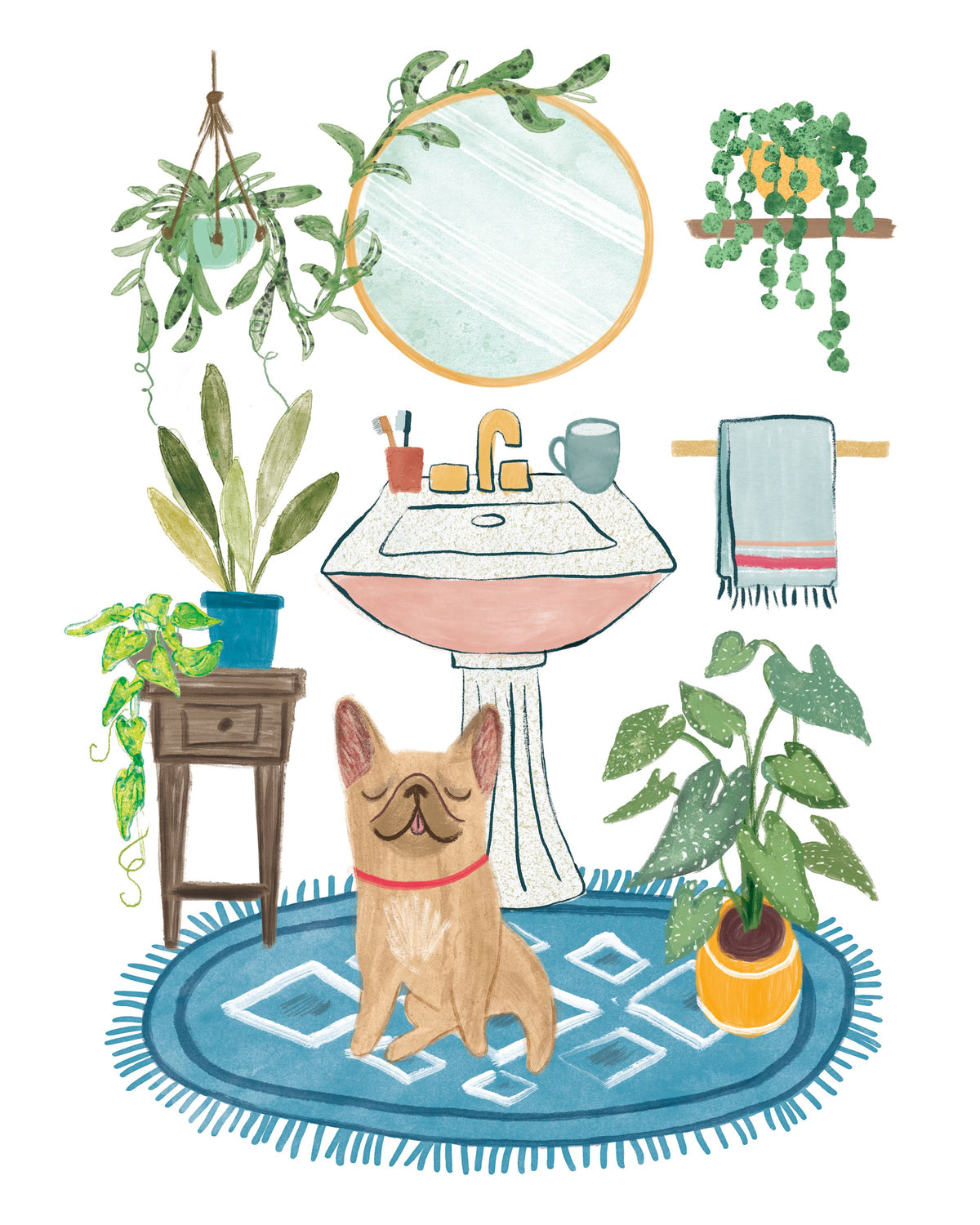 Urban Jungle Bath III Pet Mural Wallpaper - pure wallpaper artwork