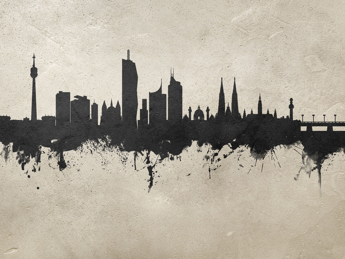 Vienna Austria Skyline Concrete Mural Wallpaper - pure wallpaper artwork
