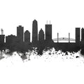 Jacksonville Florida Skyline Black & White Mural Wallpaper - pure wallpaper artwork