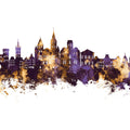Trier Germany Skyline Purple & Gold Mural Wallpaper - pure wallpaper artwork
