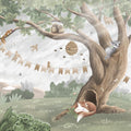 Oak Hill Slumber, Soft Green Mural Wallpaper - pure wallpaper artwork