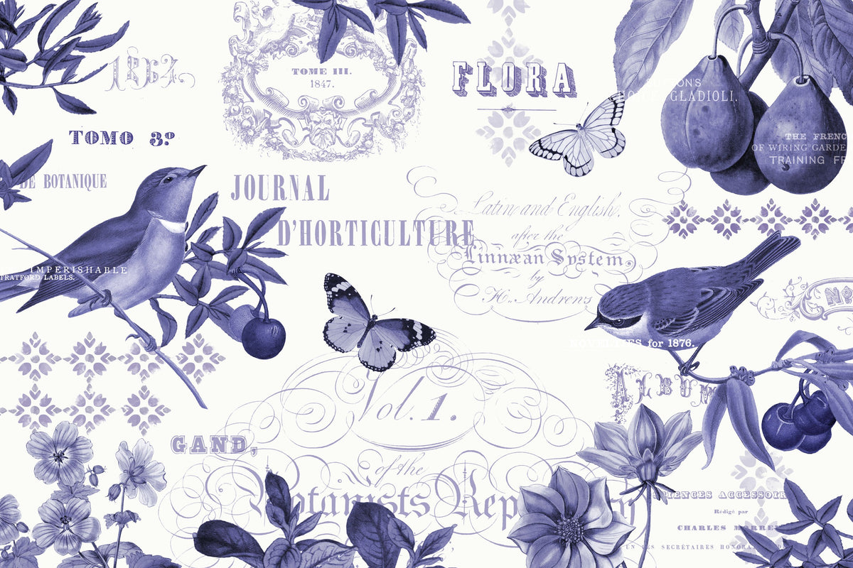 Botanical Blue I Mural Wallpaper - pure wallpaper artwork
