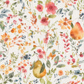Time to Share Flowers and Pears White Mural Wallpaper - pure wallpaper artwork