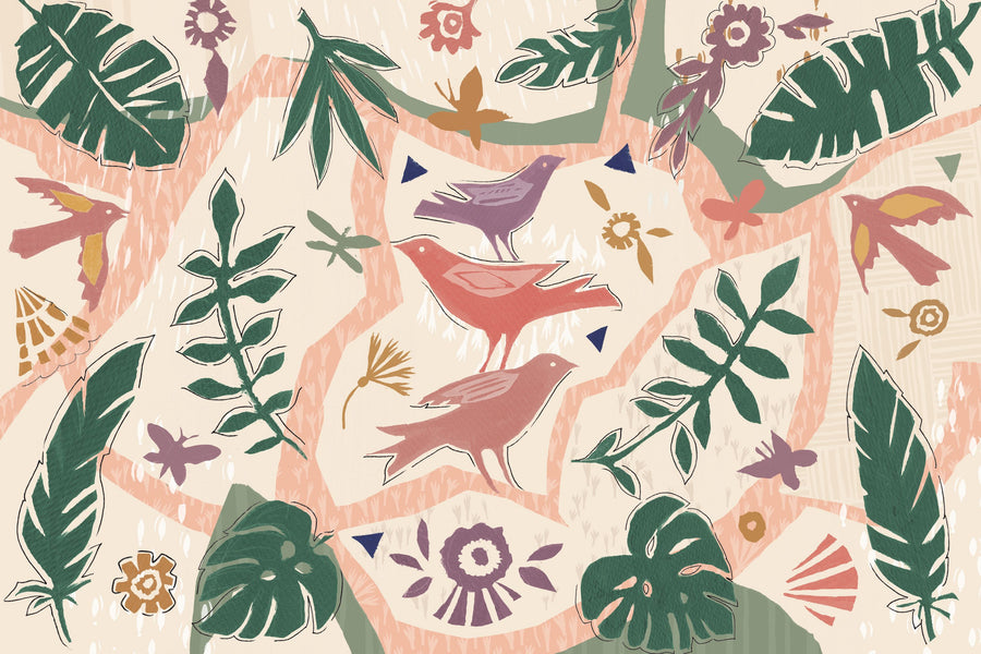 Desert Flair Pink Circle Mural Wallpaper