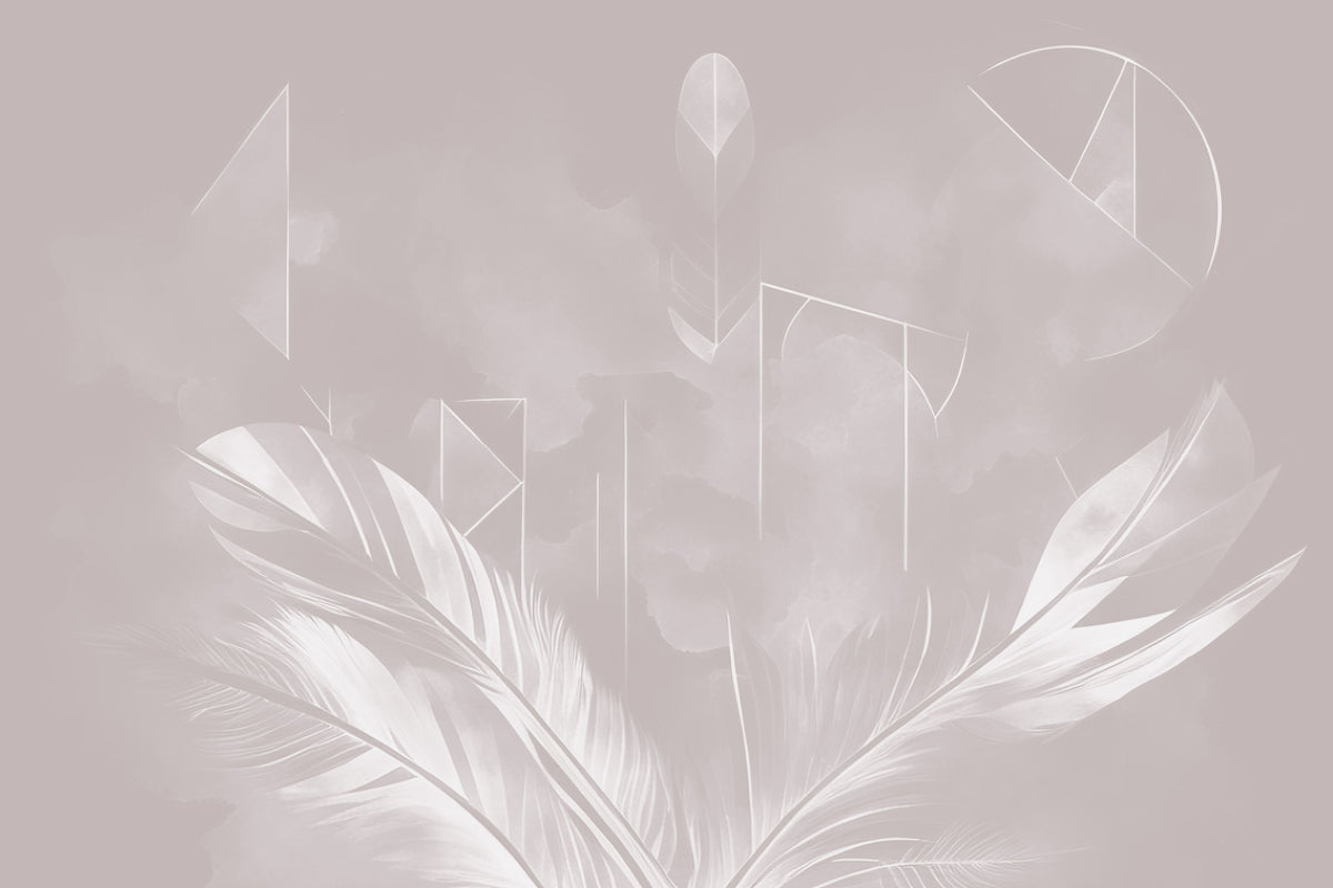 Solid Feather Geometry Warm Mural Wallpaper - pure wallpaper artwork