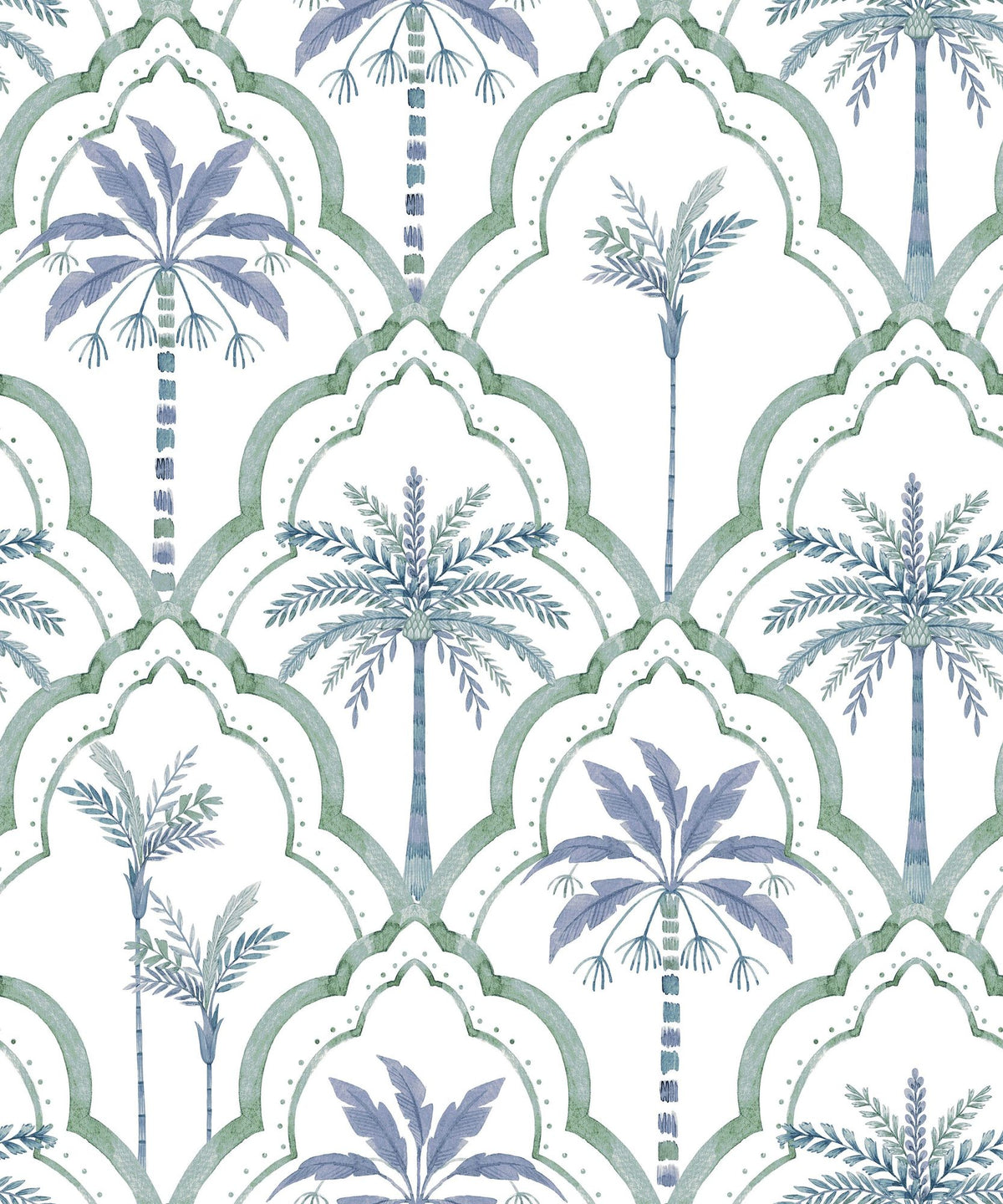The Palm Lattice, Seafoam Mural Wallpaper - pure wallpaper artwork