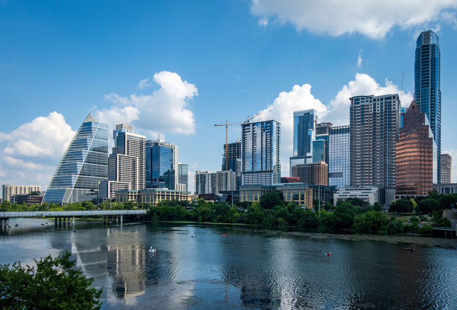 Skyline Reflections Mural Wallpaper