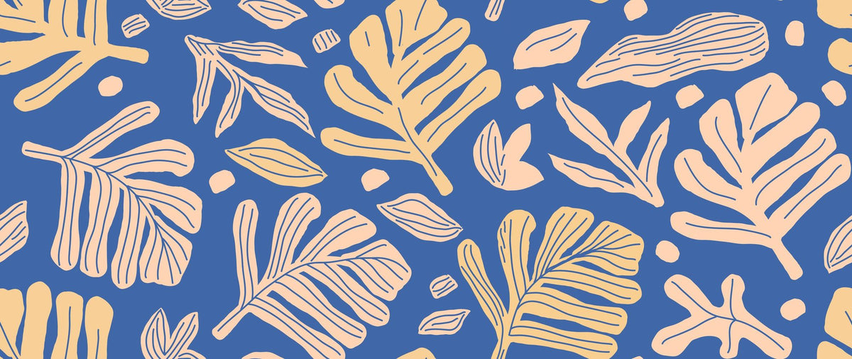 Monstera Cuttings, Soft Blue Mural Wallpaper - pure wallpaper artwork