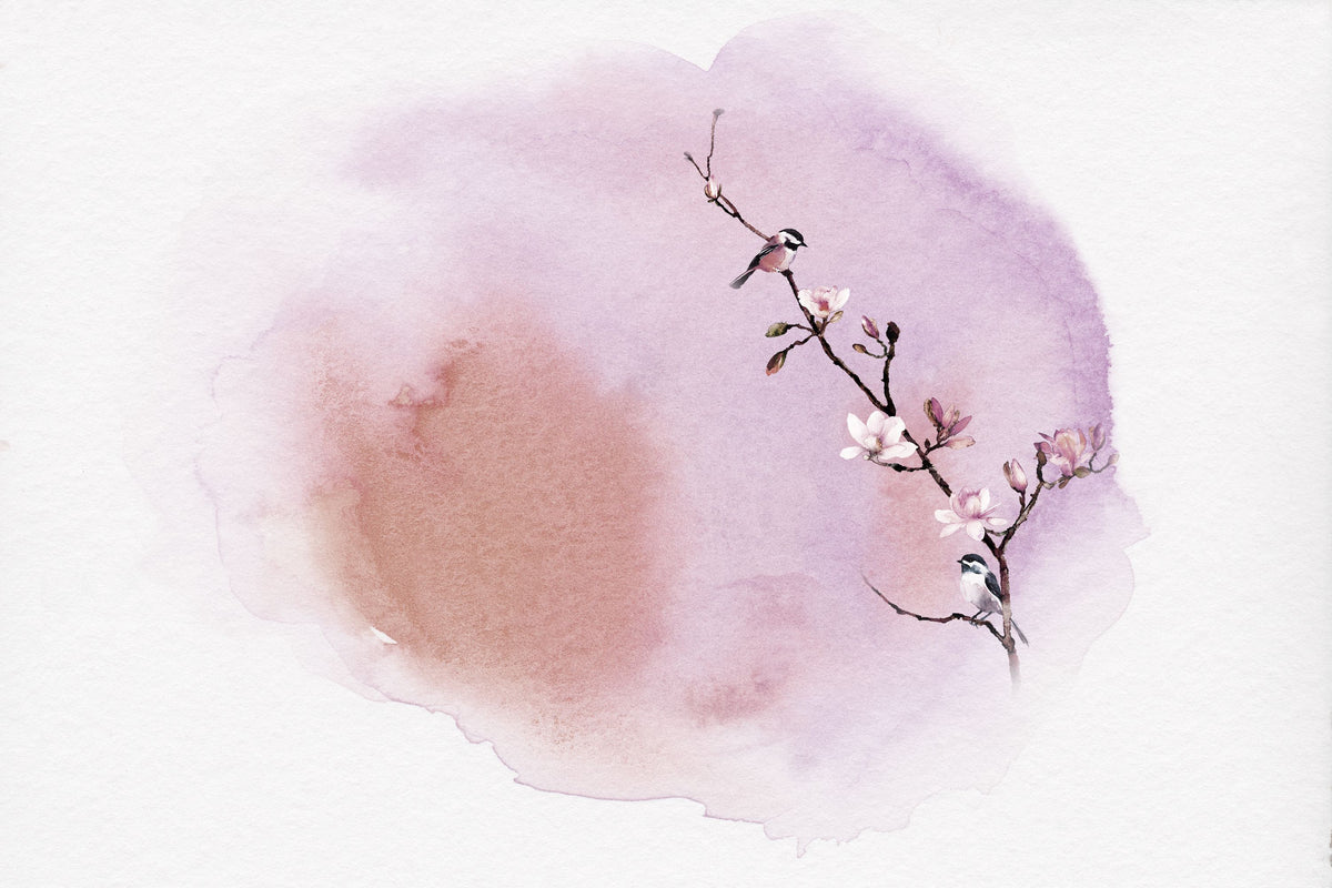 Magnolia & Birds Mural Wallpaper - Edition 3 - pure wallpaper artwork