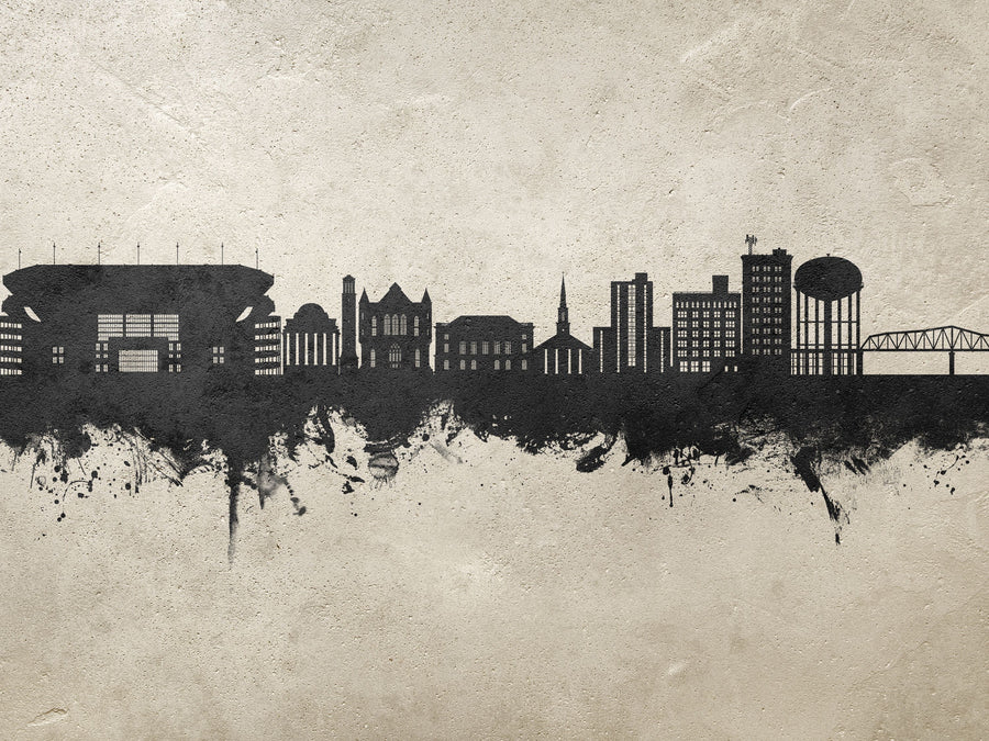 Tuscaloosa Alabama Skyline Concrete Mural Wallpaper
