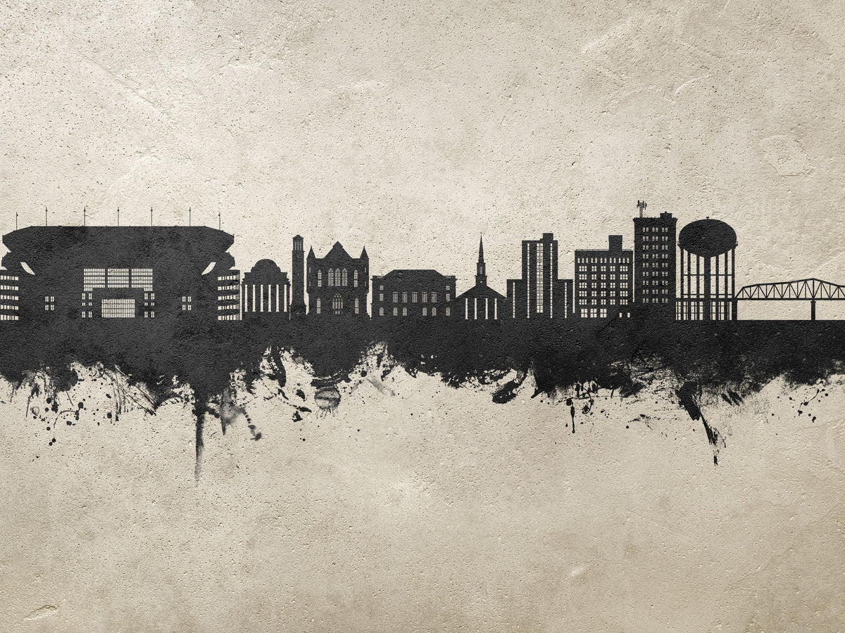 Tuscaloosa Alabama Skyline Concrete Mural Wallpaper - pure wallpaper artwork