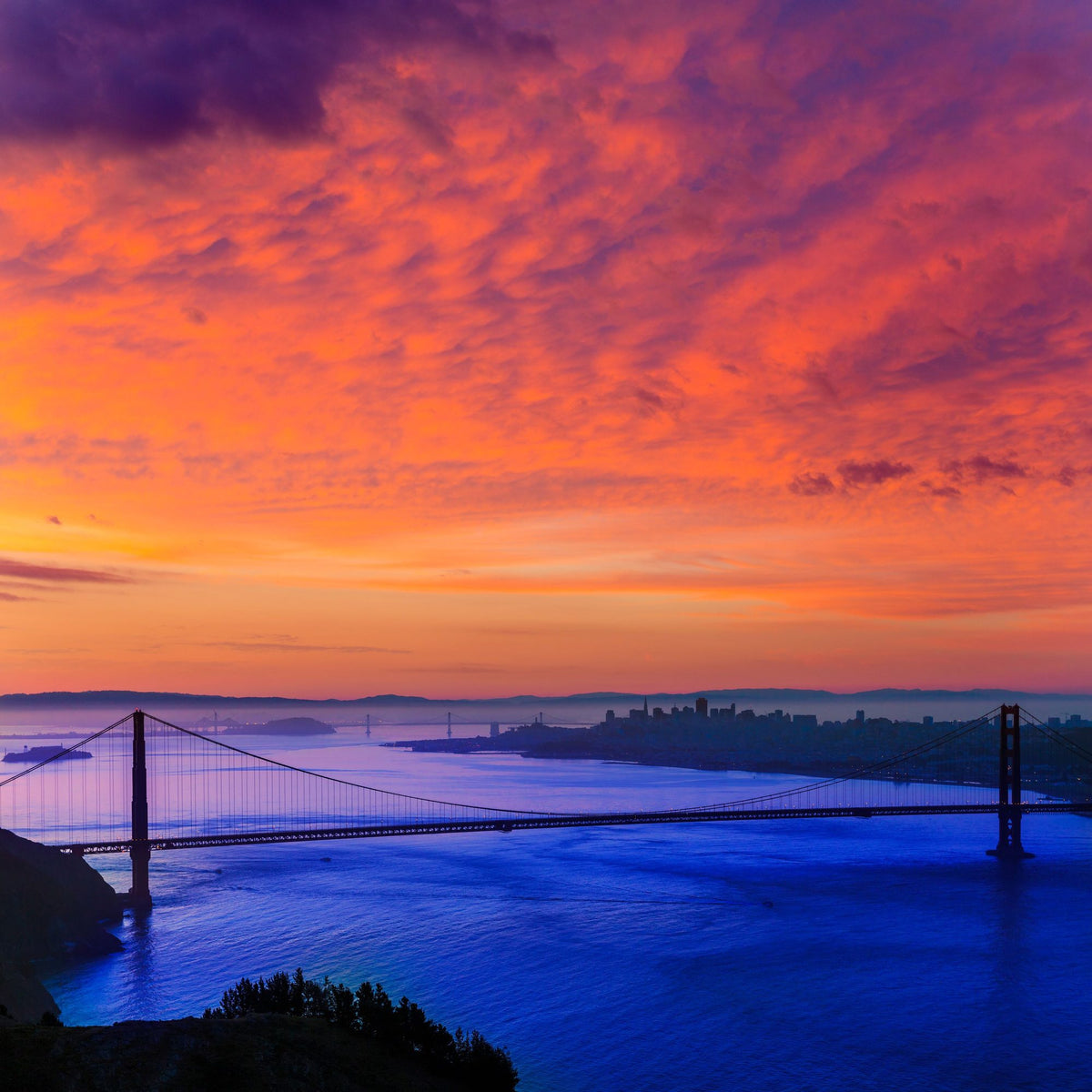 Golden Gate Sunset III Mural Wallpaper - pure wallpaper artwork