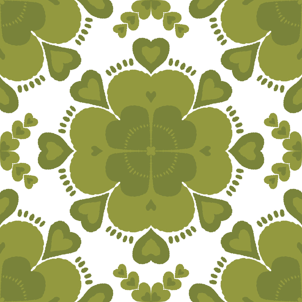 Green Clover Geometry Mural Wallpaper - pure wallpaper artwork