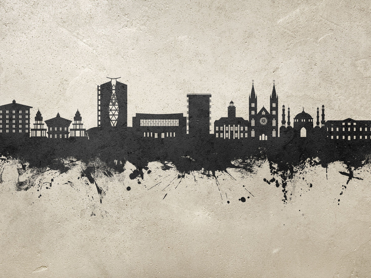 Paramaribo Suriname Skyline Concrete Mural Wallpaper - pure wallpaper artwork