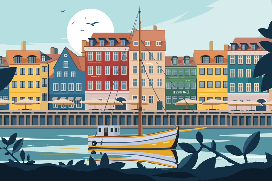 Travel Copenhagen Mural Wallpaper