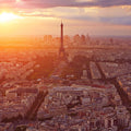 Eiffel Tower in Paris Aerial Sunset Mural Wallpaper - pure wallpaper artwork