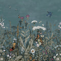 Meadow Finds Dusty Blue Mural Wallpaper - pure wallpaper artwork
