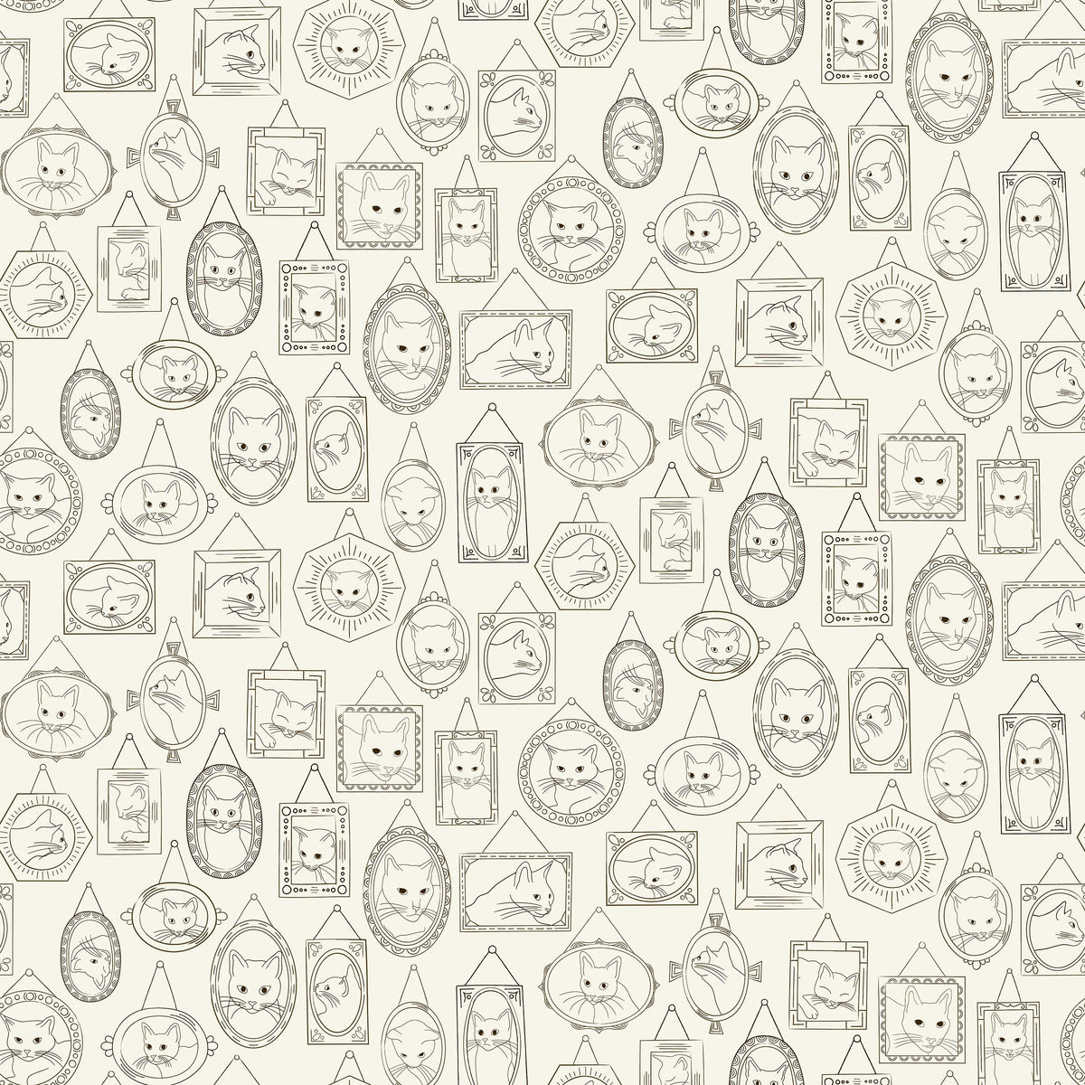Purrfect Portraits Gallery Wall Mural Wallpaper - pure wallpaper artwork