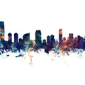 Jersey City New York Skyline Blue & Bronze Mural Wallpaper - pure wallpaper artwork