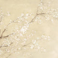 White Cherry Blossoms I Linen Mural Wallpaper - pure wallpaper artwork