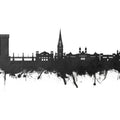San Sebastian Spain Skyline Black & White Mural Wallpaper - pure wallpaper artwork