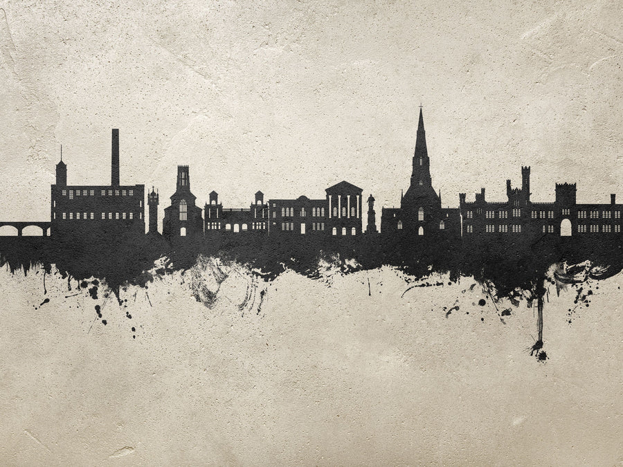 Bury England Skyline Concrete Mural Wallpaper