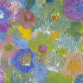 Happy Oil Painted Flowers, Blue & Purple Mural Wallpaper - pure wallpaper artwork