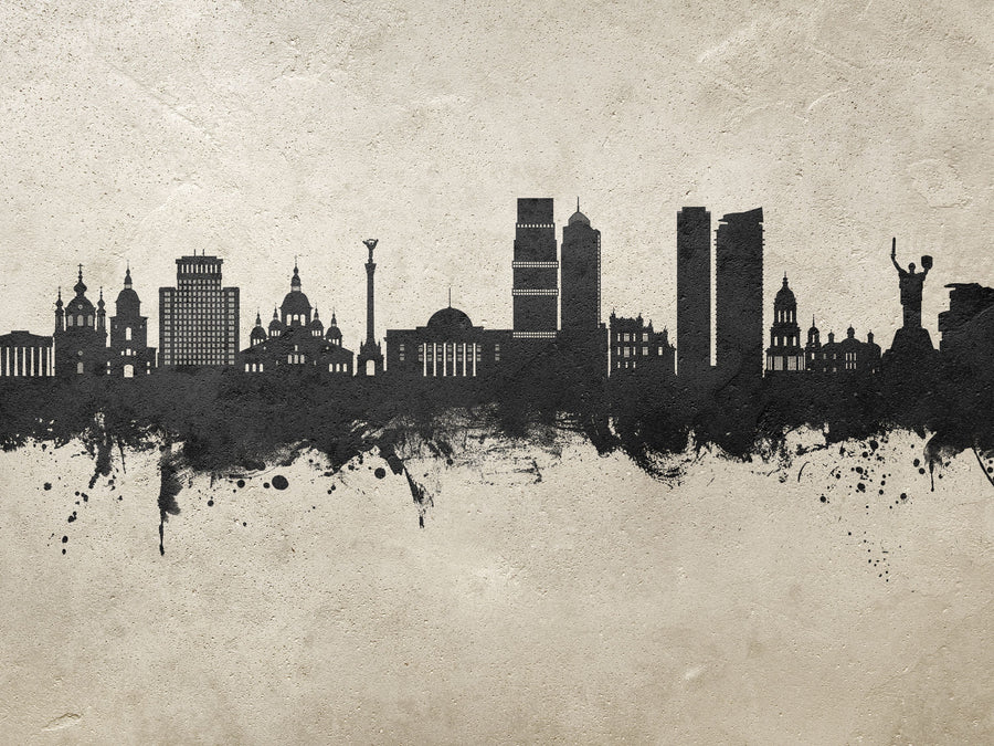Kyiv Ukraine Skyline Concrete Mural Wallpaper