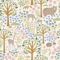 Forest Surprise, Cream Mural Wallpaper - pure wallpaper artwork