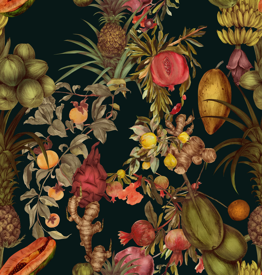 Juicy Fruits, Midnight Mural Wallpaper