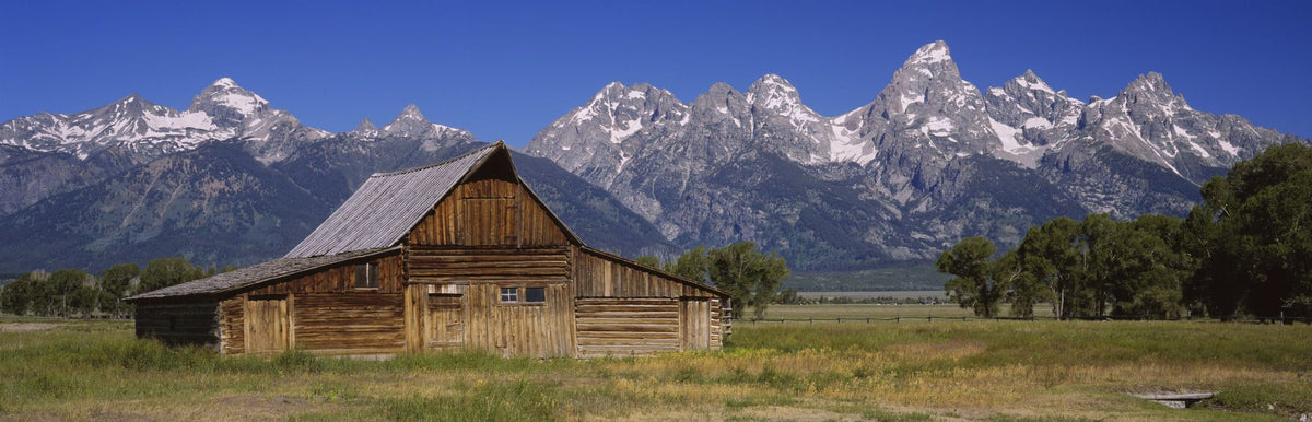 Mountain Homestead Blue Mural Wallpaper - pure wallpaper artwork