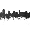 Salt Lake City Utah Skyline Black & White Mural Wallpaper - pure wallpaper artwork