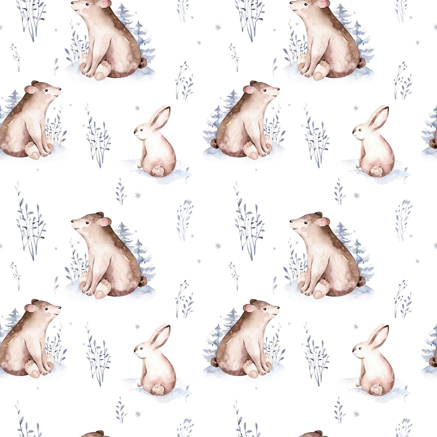Hi Rabbit Mural Wallpaper