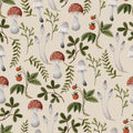 Wild Strawberries & Mushrooms Mural Wallpaper - pure wallpaper artwork