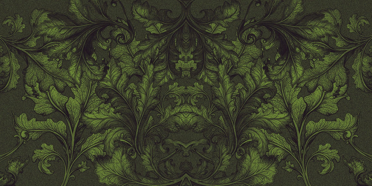 Shielded Leaf Green Mural Wallpaper - pure wallpaper artwork