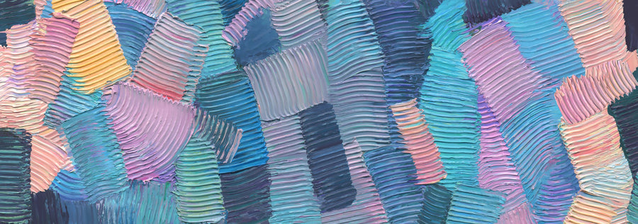 Abstract Stroke Texture Painting, Blue Mural Wallpaper