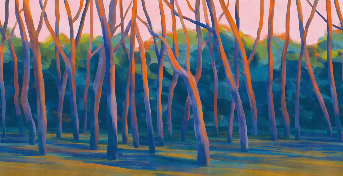 Dune Forest, Orange Mural Wallpaper - pure wallpaper artwork