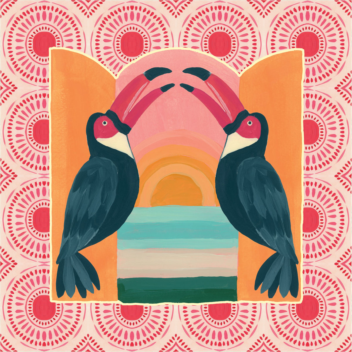 Tropical Birds IV Mural Wallpaper - pure wallpaper artwork