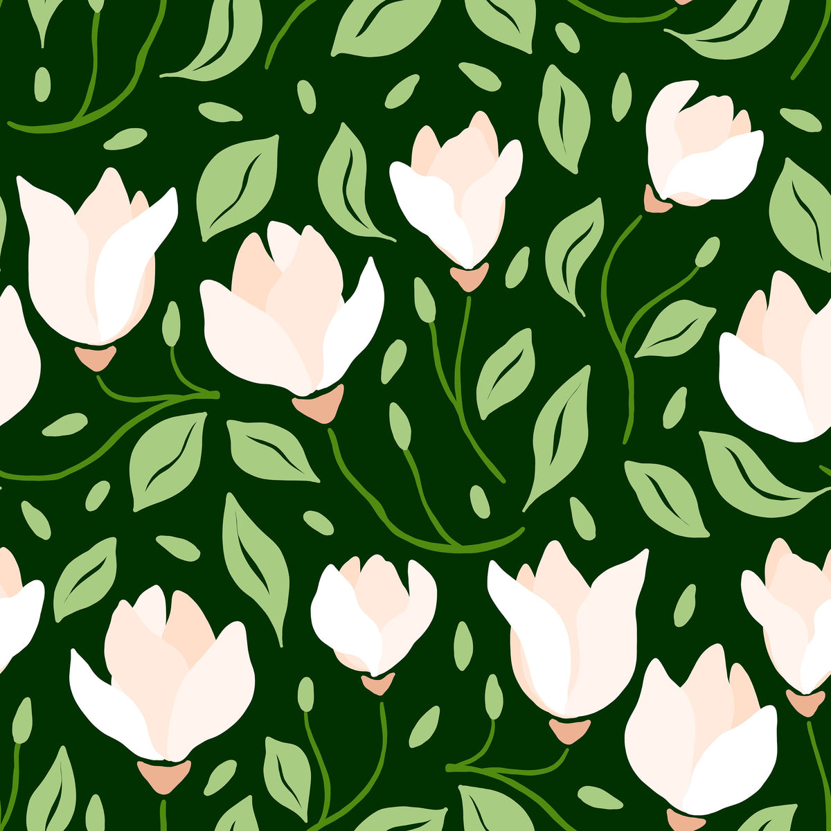 Cream Tulips Mural Wallpaper - pure wallpaper artwork