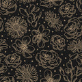 Sky Flowers Black Mural Wallpaper - pure wallpaper artwork
