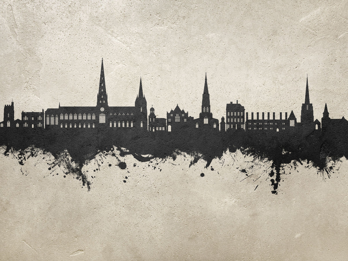 Lichfield England Skyline Concrete Mural Wallpaper - pure wallpaper artwork