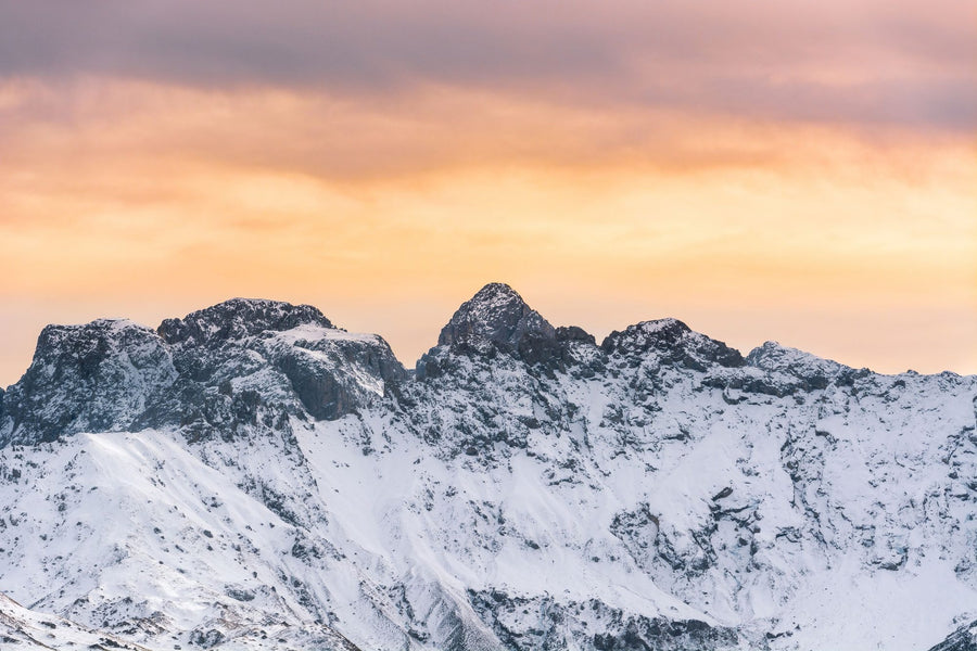 Mountain Landscape Wallpaper Mural – Alpine Scenery Wall Mural – Snowy Mountain Ridge printable artwork